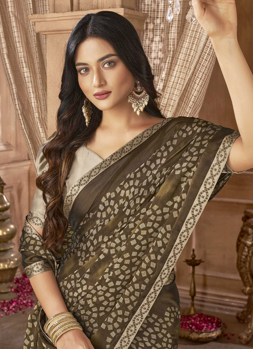 Classic Digital Print Georgette Saree - S3994