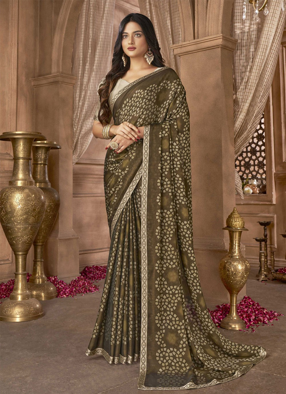 Classic Digital Print Georgette Saree - S3994