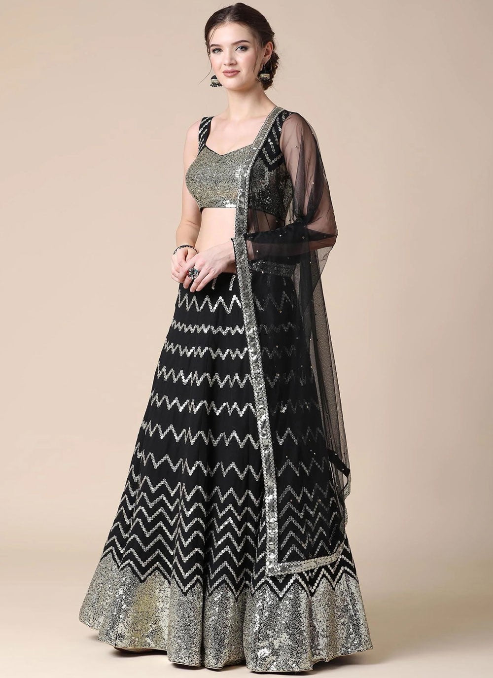 Embroidered Georgette A - Line Lehenga - L2538