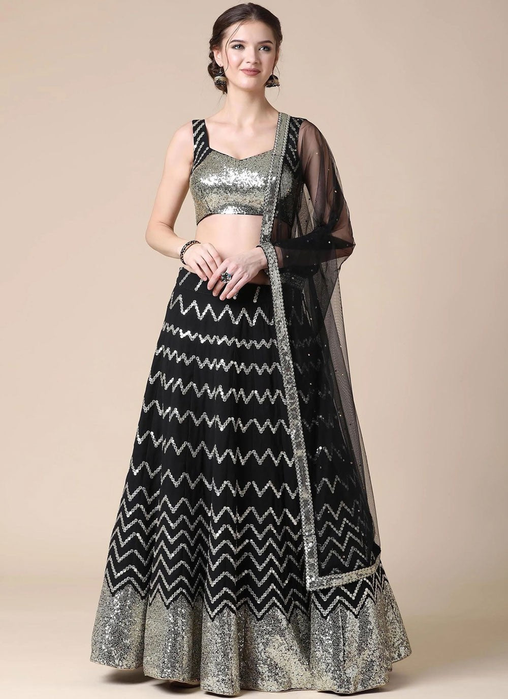 Embroidered Georgette A - Line Lehenga - L2538