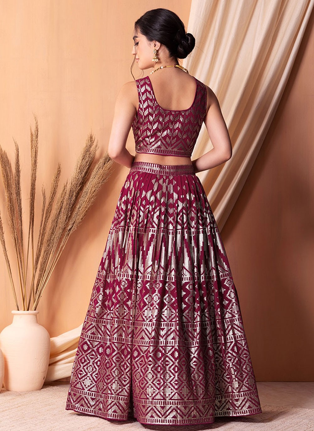 Embroidered Georgette Lehenga - L3107