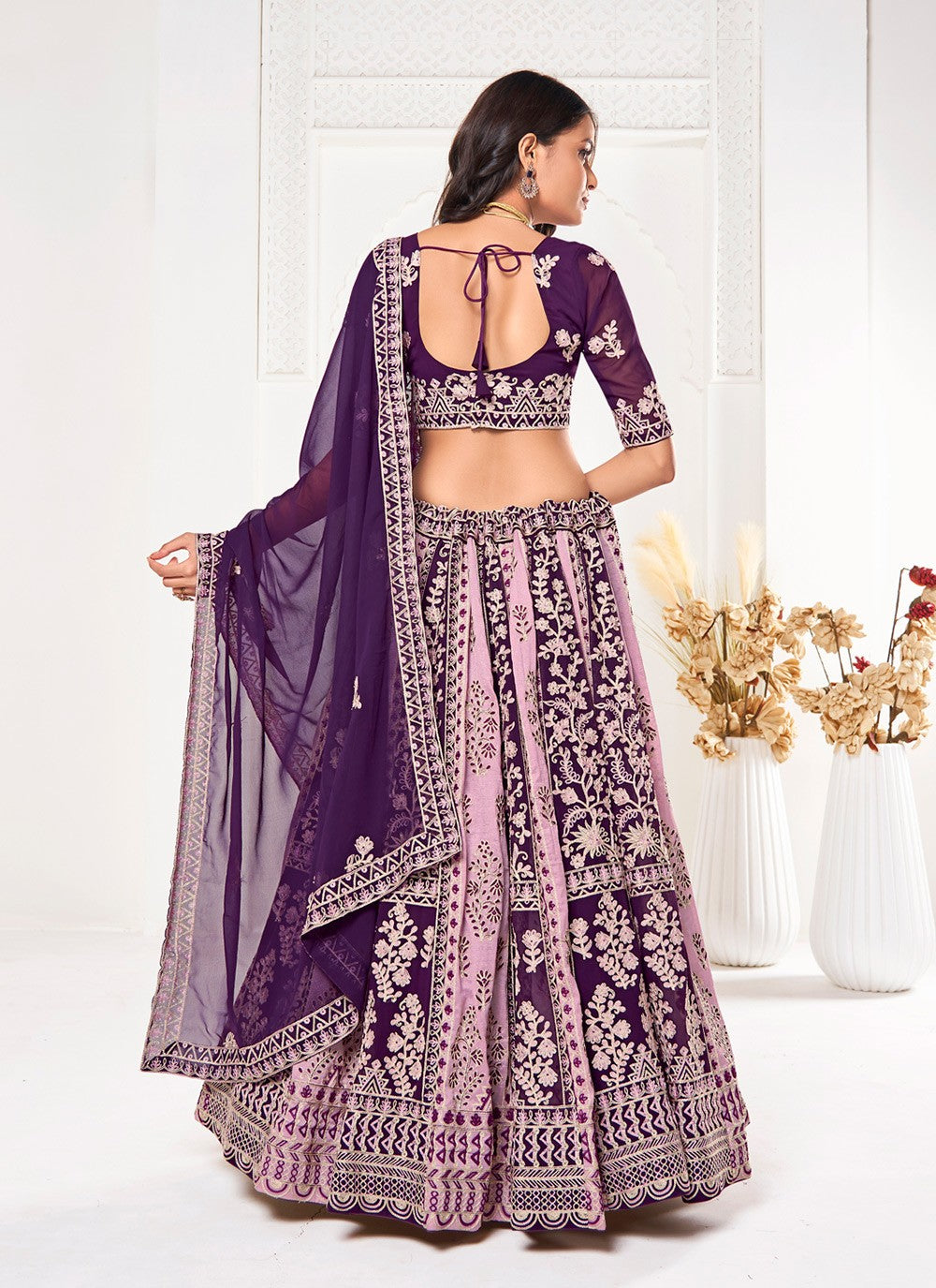 Embroidered Georgette A - Line Lehenga - L2294