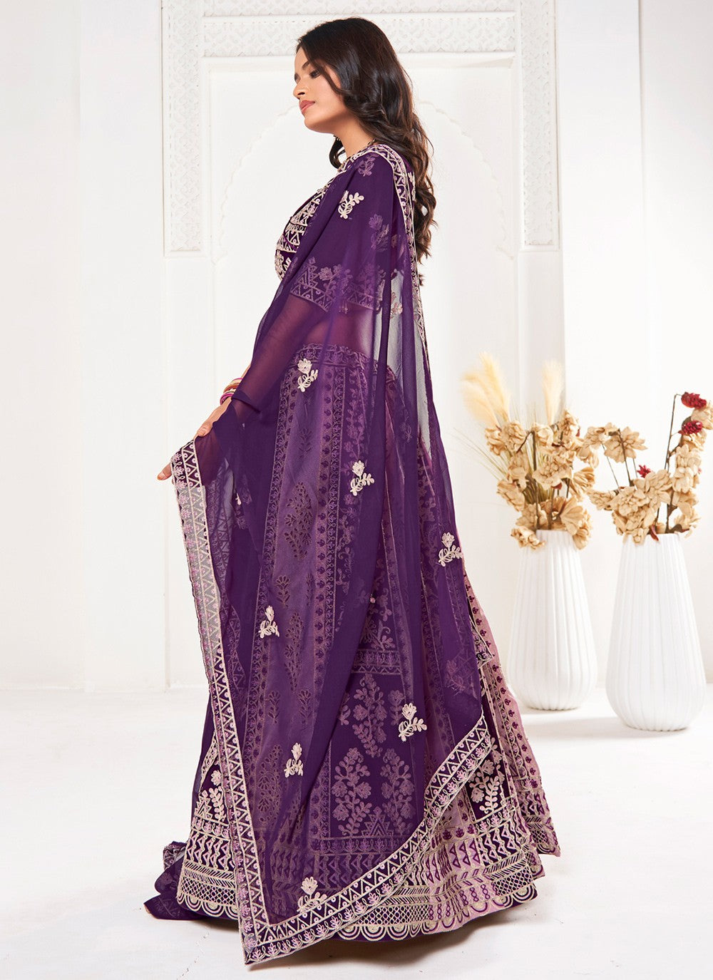 Embroidered Georgette A - Line Lehenga - L2294