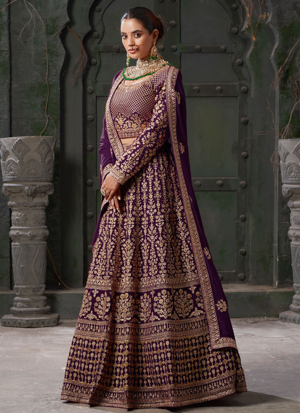 Cord Georgette Readymade Lehenga Choli - L2452