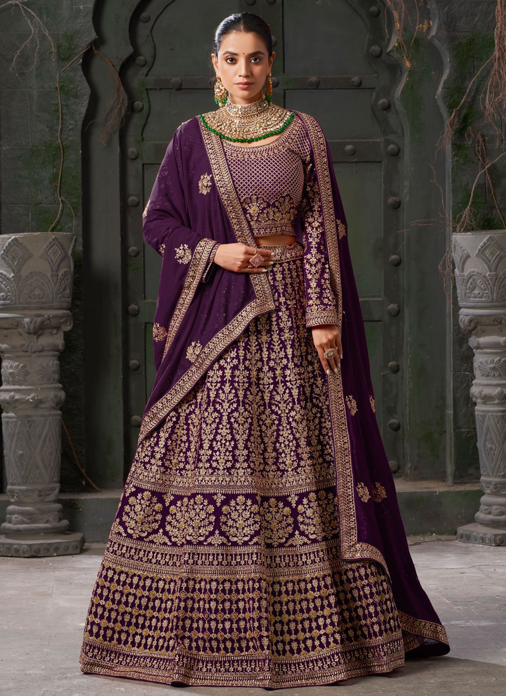 Cord Georgette Readymade Lehenga Choli - L2452