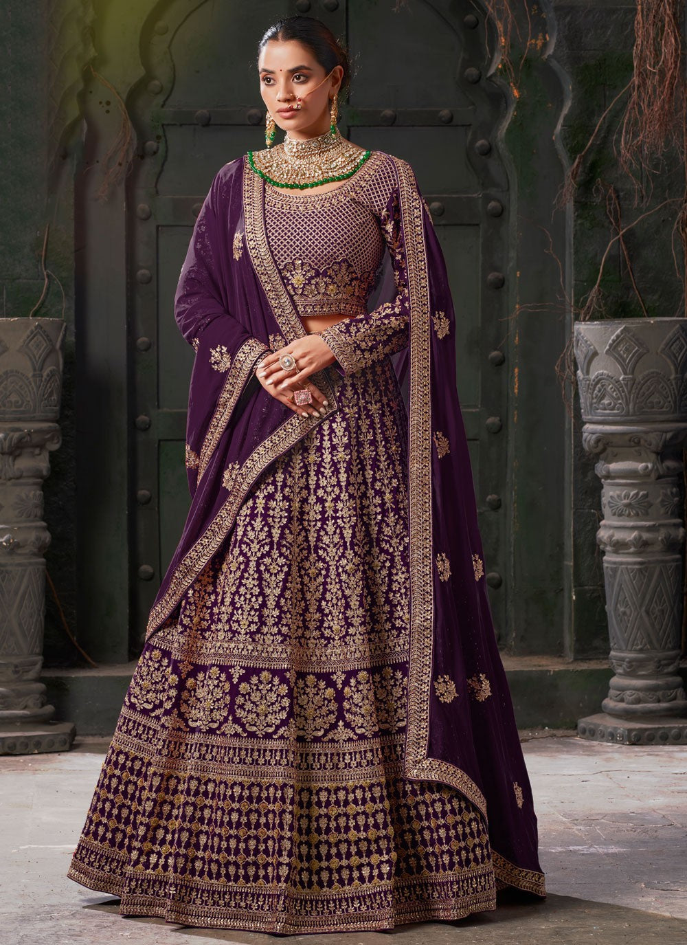 Cord Georgette Readymade Lehenga Choli - L2452