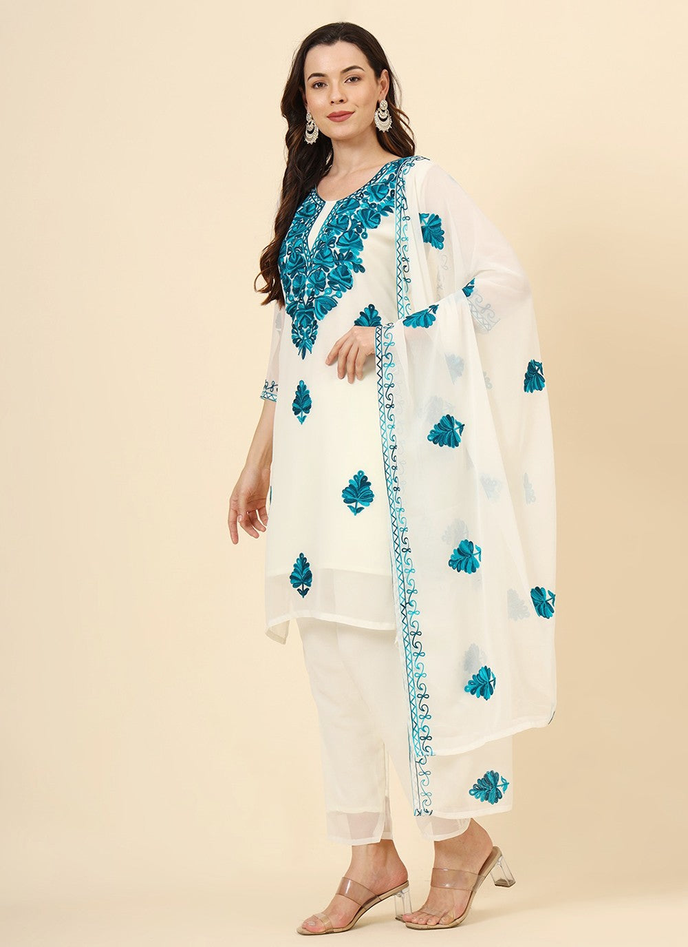 Georgette Pant Style Suit - T3453