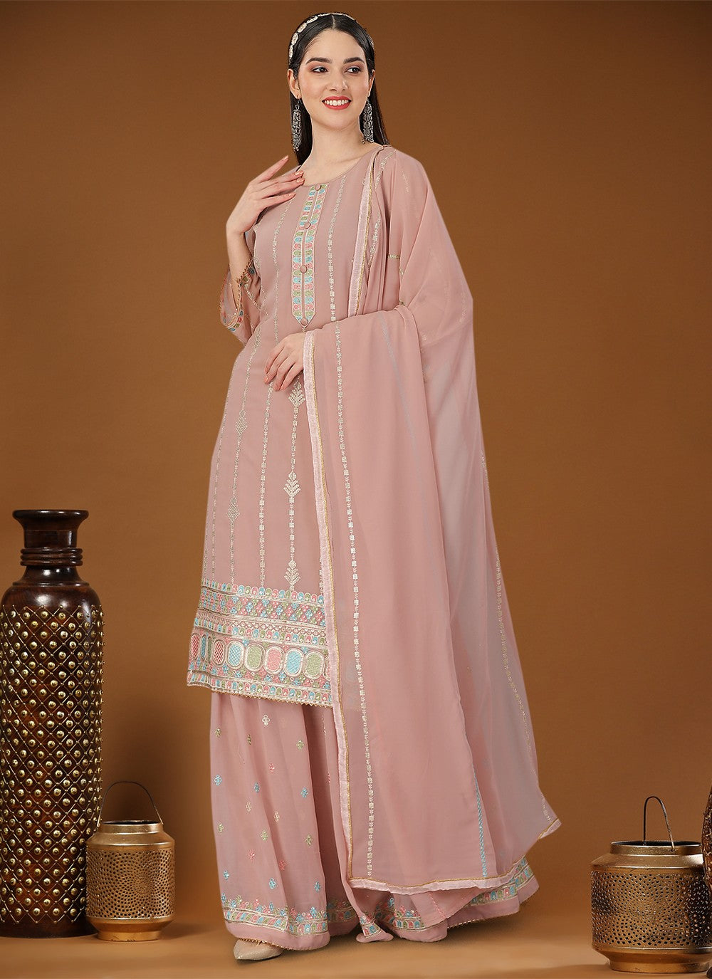 Georgette Palazzo Suit - T1089