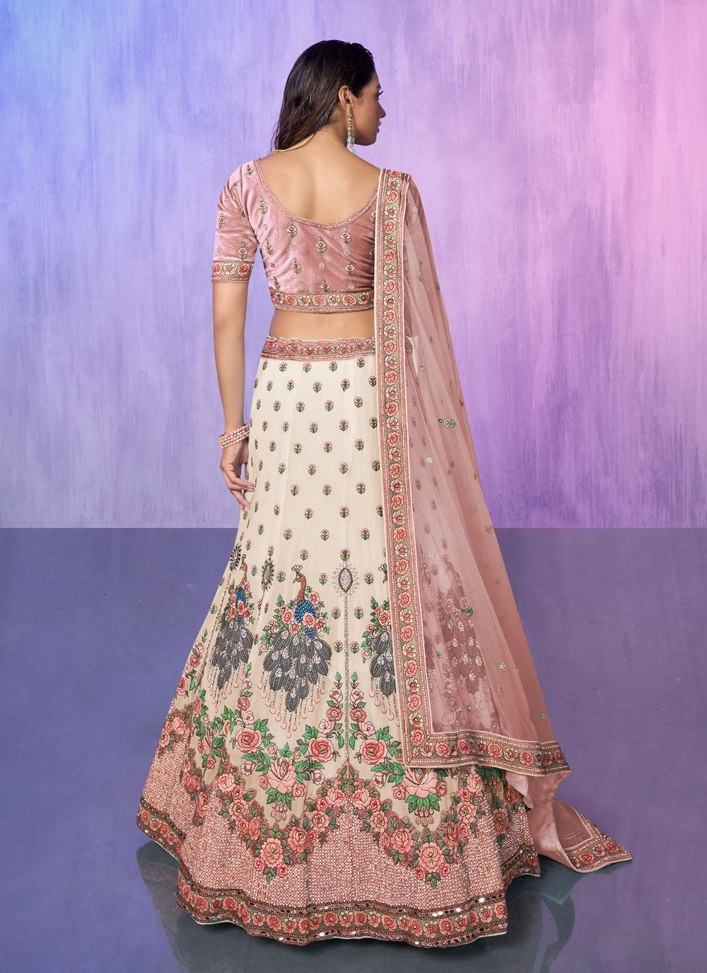 Embroidered Georgette A - Line Lehenga - L1332