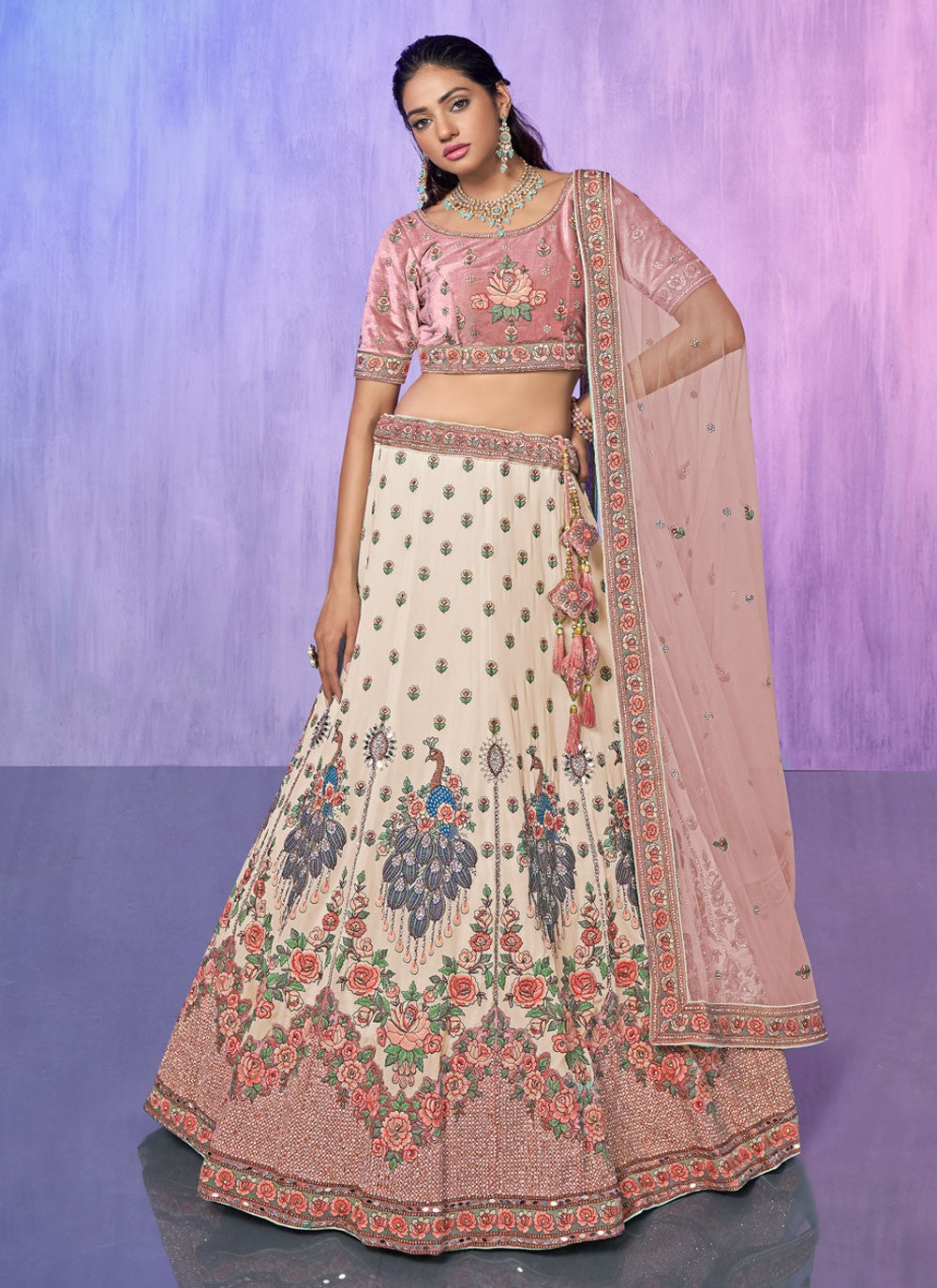 Embroidered Georgette A - Line Lehenga - L1332