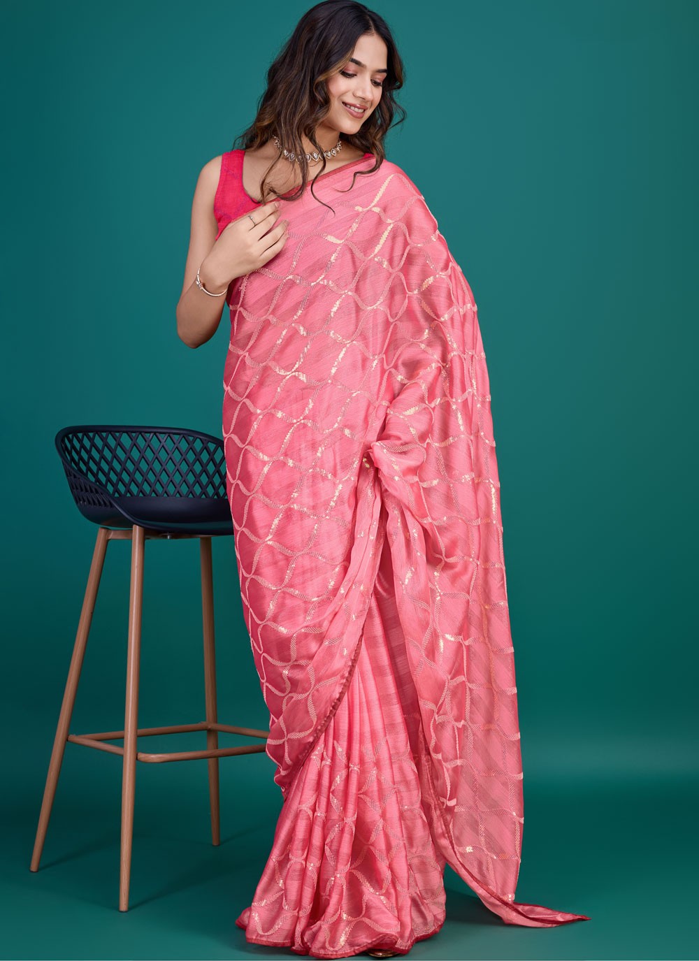 Classic Embroidered Georgette Saree - S8729