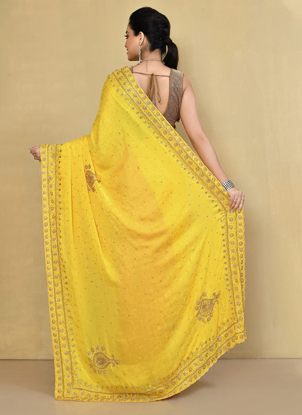 Classic Embroidered Georgette Saree - S3574