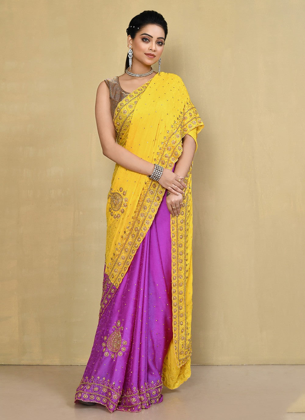 Classic Embroidered Georgette Saree - S3574