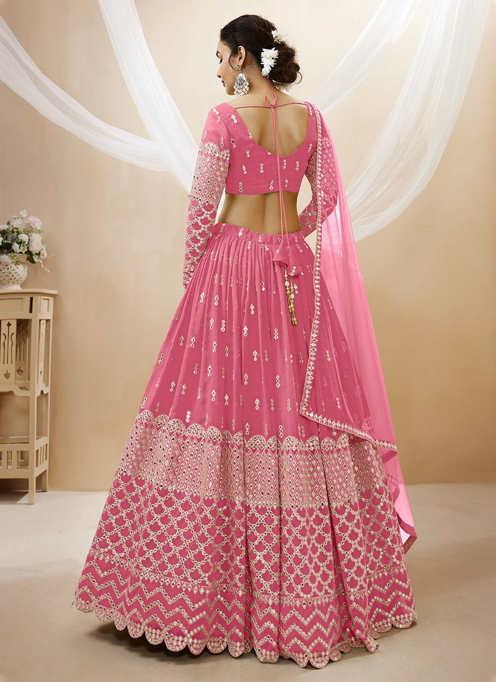 Embroidered Georgette A - Line Lehenga - L1031