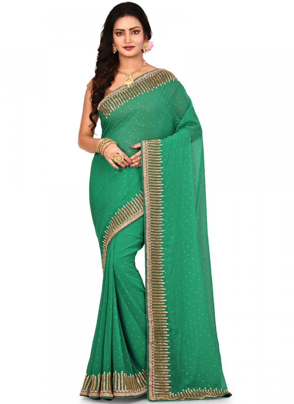 Designer Embroidered Georgette Saree - S0227