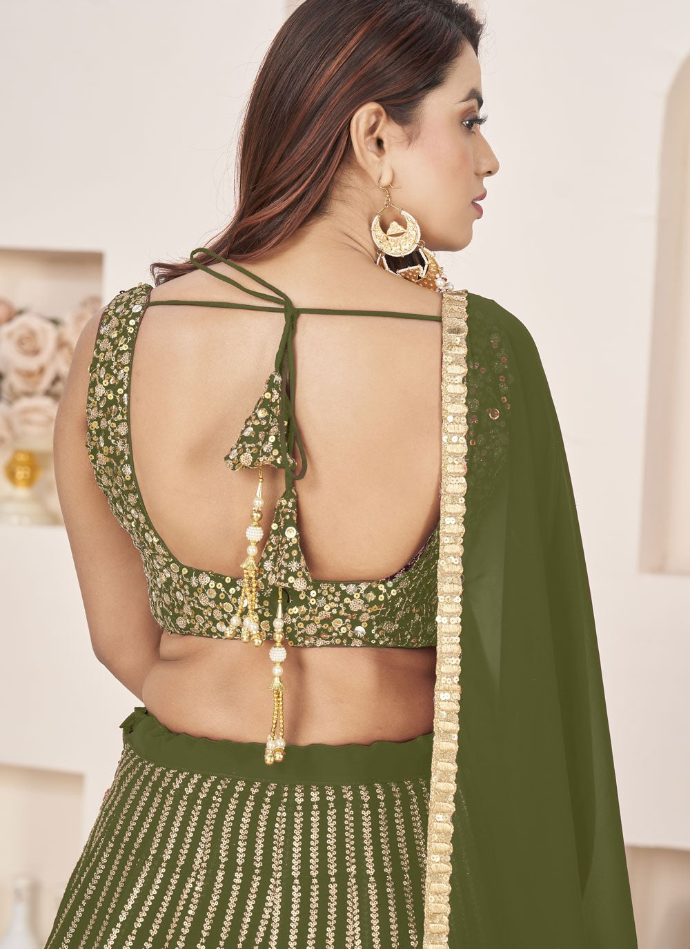 Embroidered Georgette A - Line Lehenga - L2357