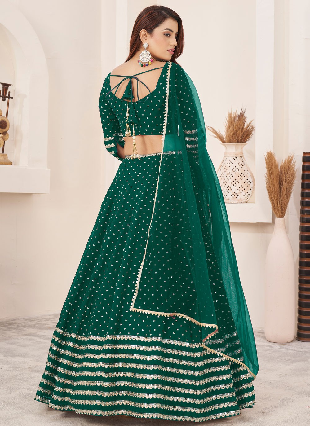 Embroidered Georgette A - Line Lehenga - L2357