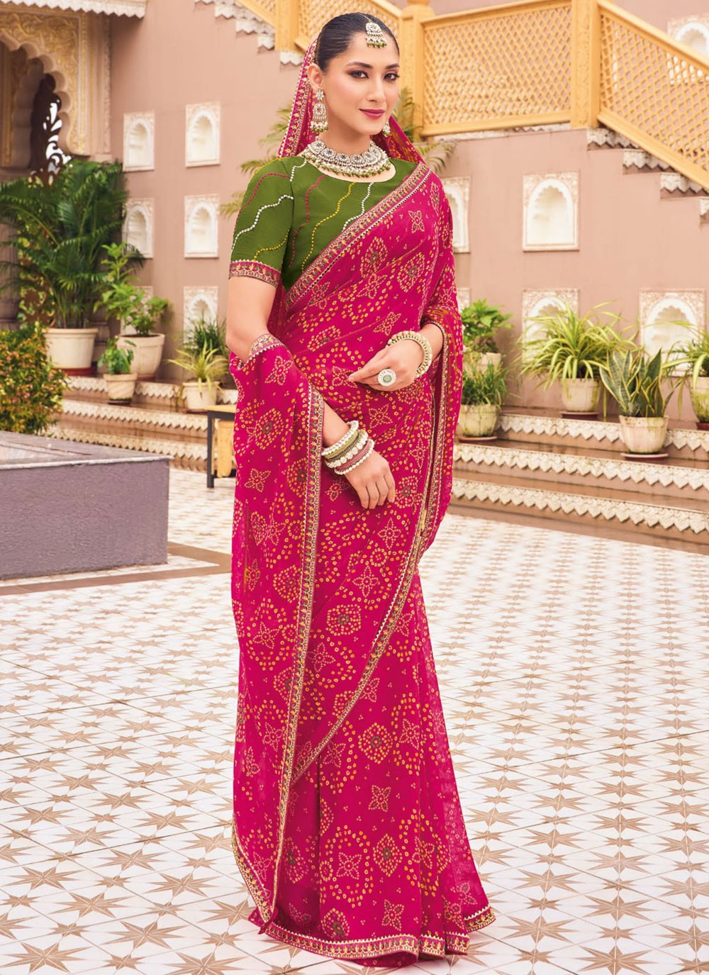 Classic Lace Georgette Saree - S9459