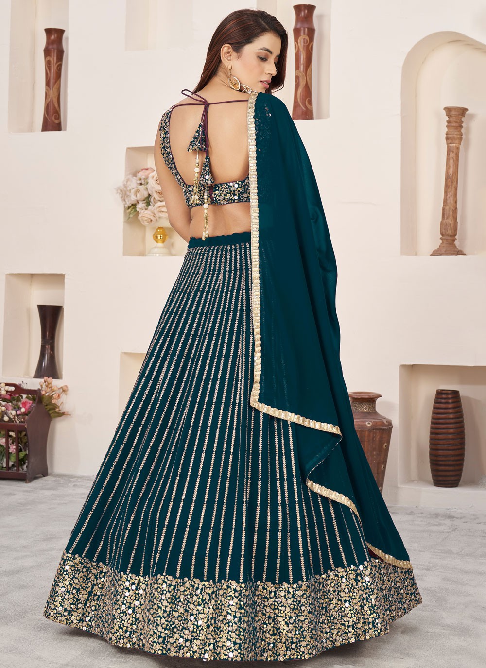 Embroidered Georgette A - Line Lehenga - L2357