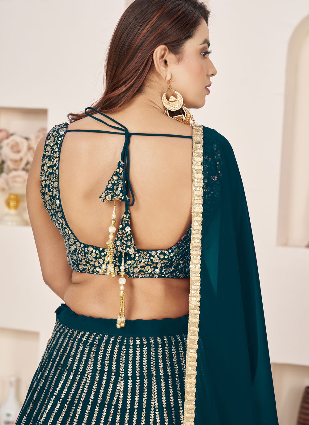 Embroidered Georgette A - Line Lehenga - L2357