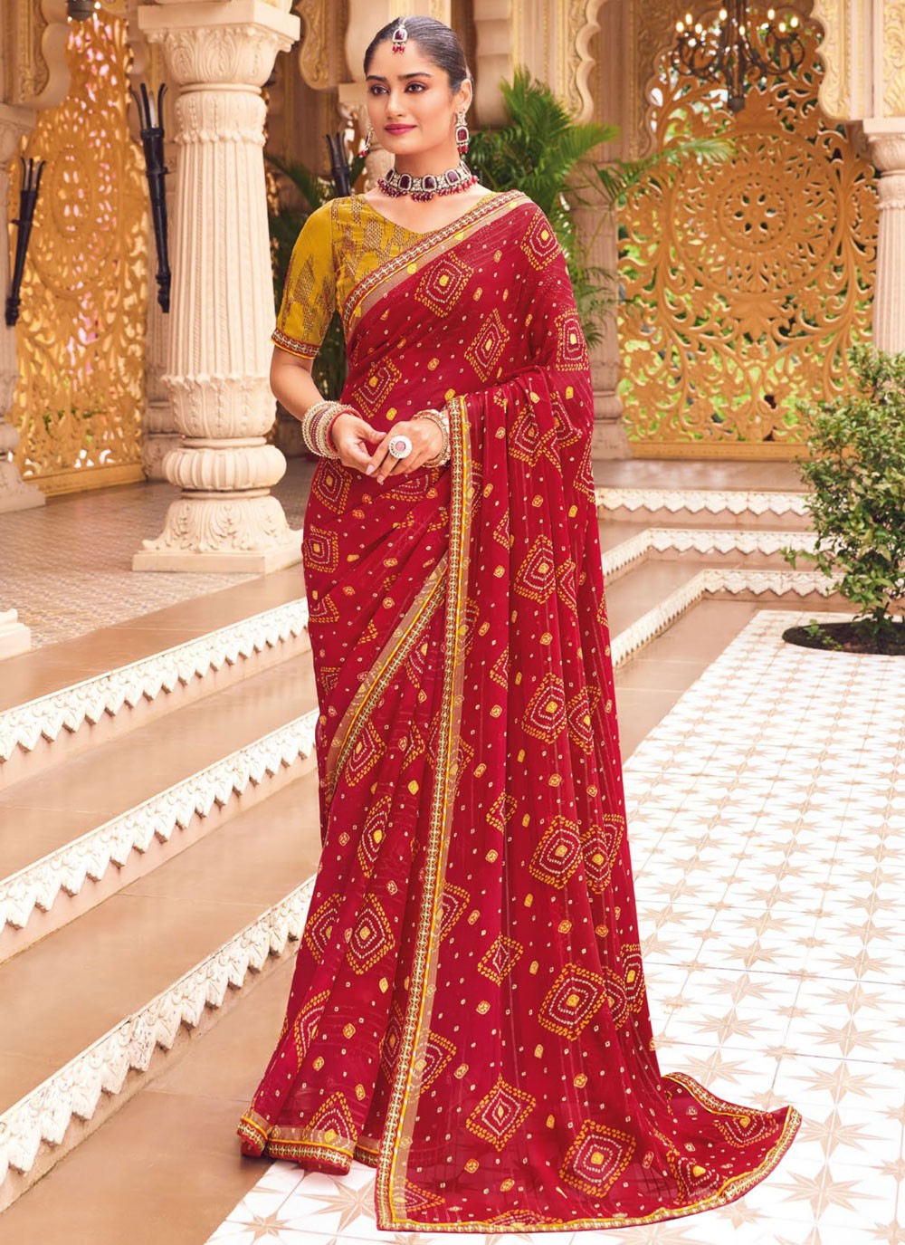 Classic Lace Georgette Saree - S9459