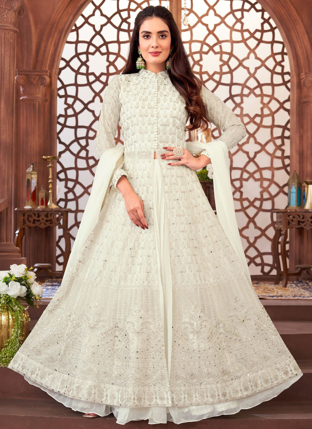 Mirror Georgette Palazzo Suit - T4256