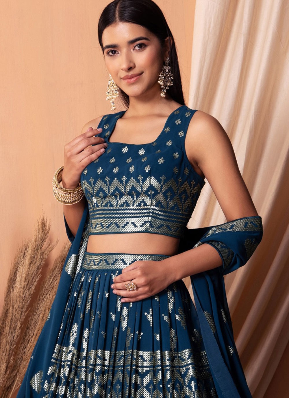 Embroidered Georgette Lehenga - L3107