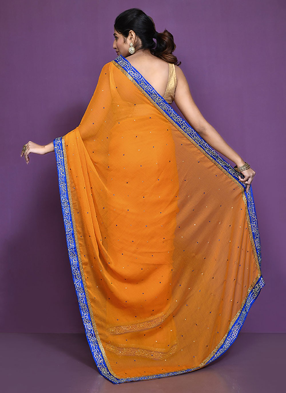 Classic Embroidered Shimmer Saree - S6521