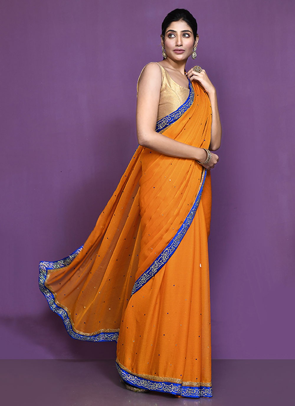 Classic Embroidered Shimmer Saree - S6521