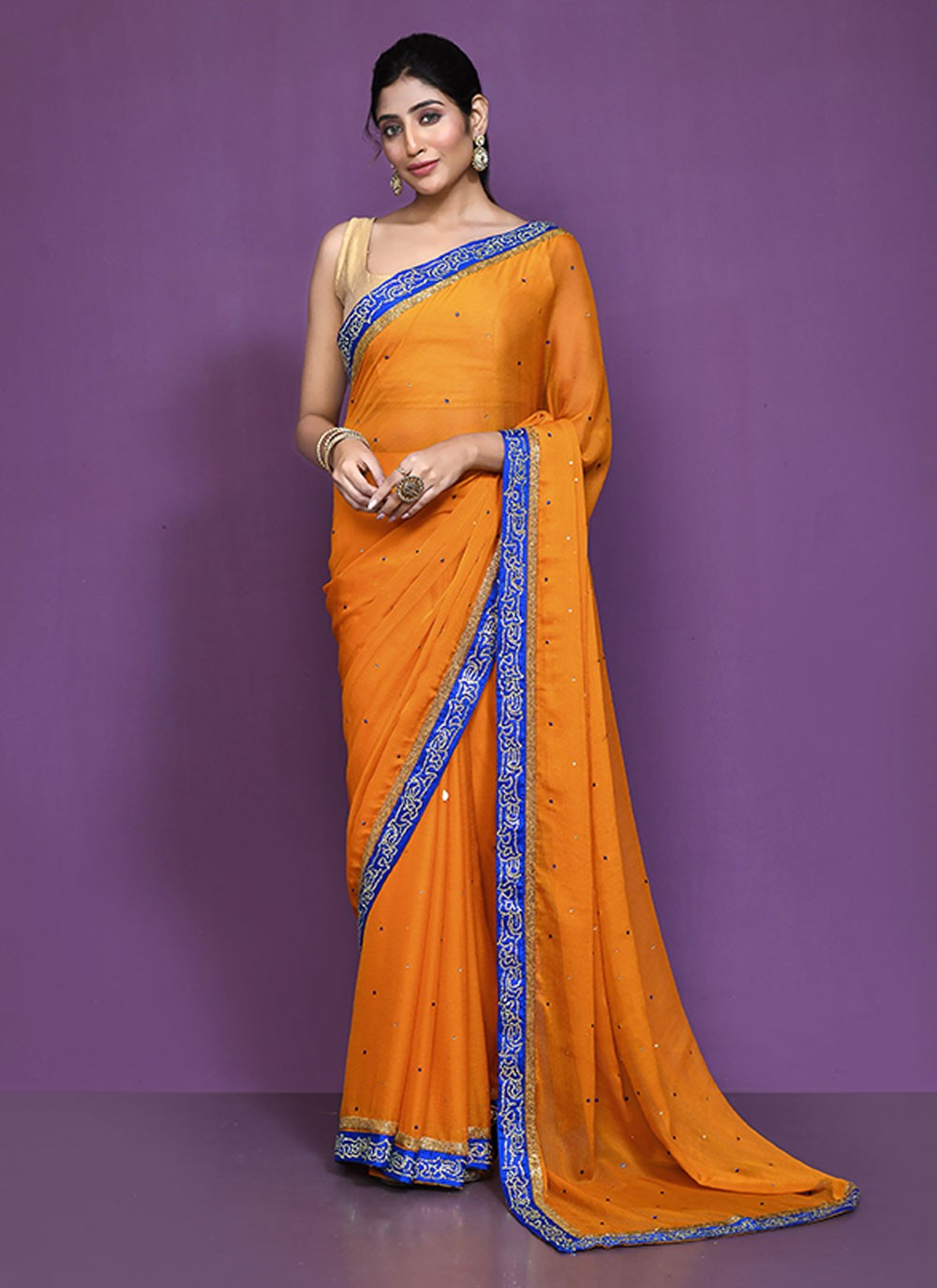 Classic Embroidered Shimmer Saree - S6521