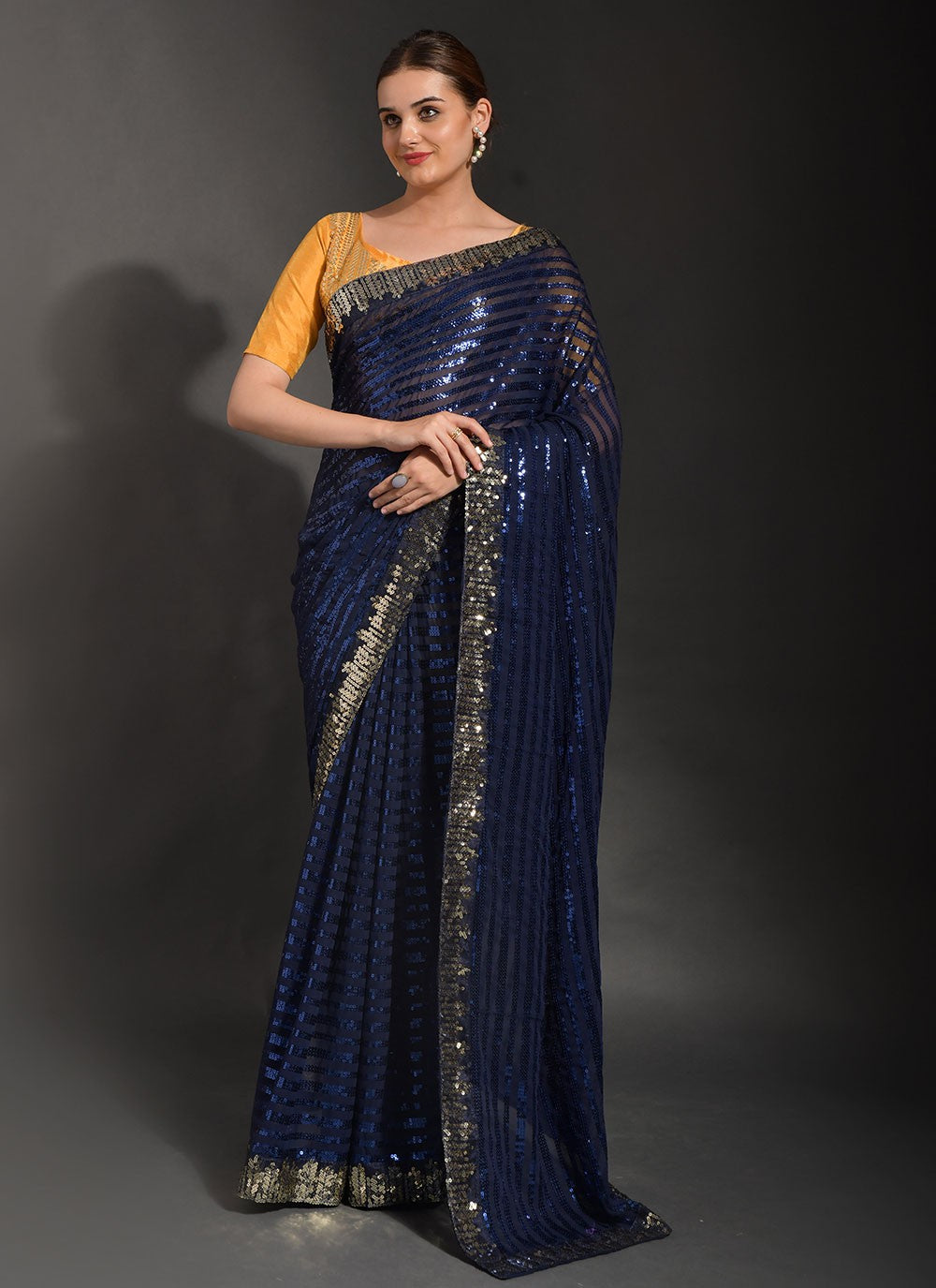 Classic Embroidered Georgette Saree - S2079