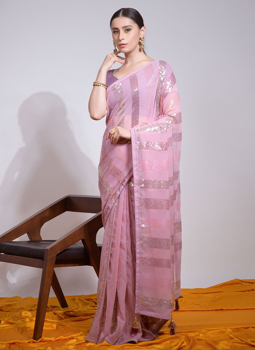 Classic Embroidered Georgette Saree - S3091