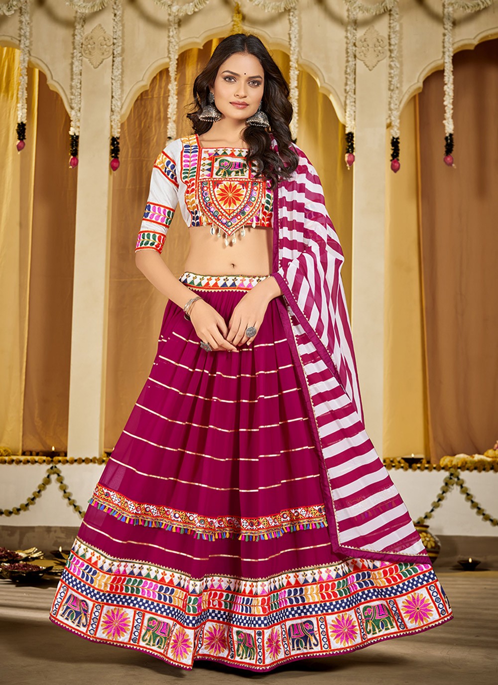 Embroidered Georgette A - Line Lehenga - L1989