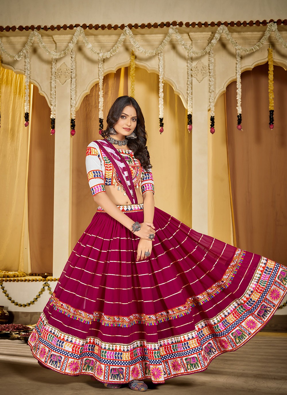 Embroidered Georgette A - Line Lehenga - L1989