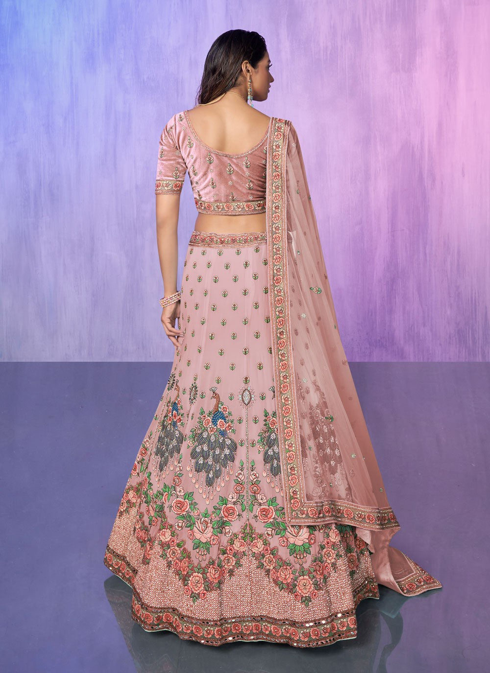 Embroidered Georgette A - Line Lehenga - L1332