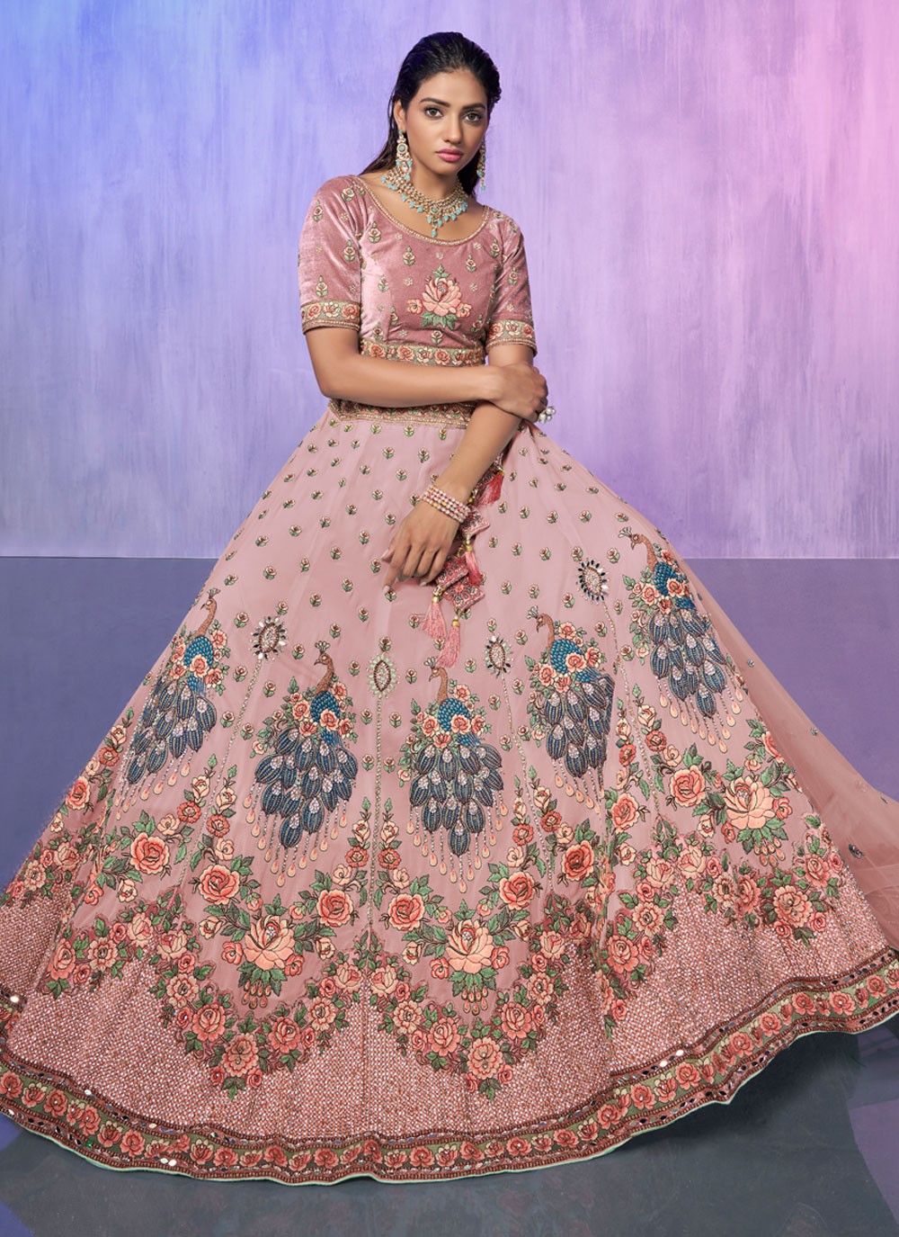 Embroidered Georgette A - Line Lehenga - L1332