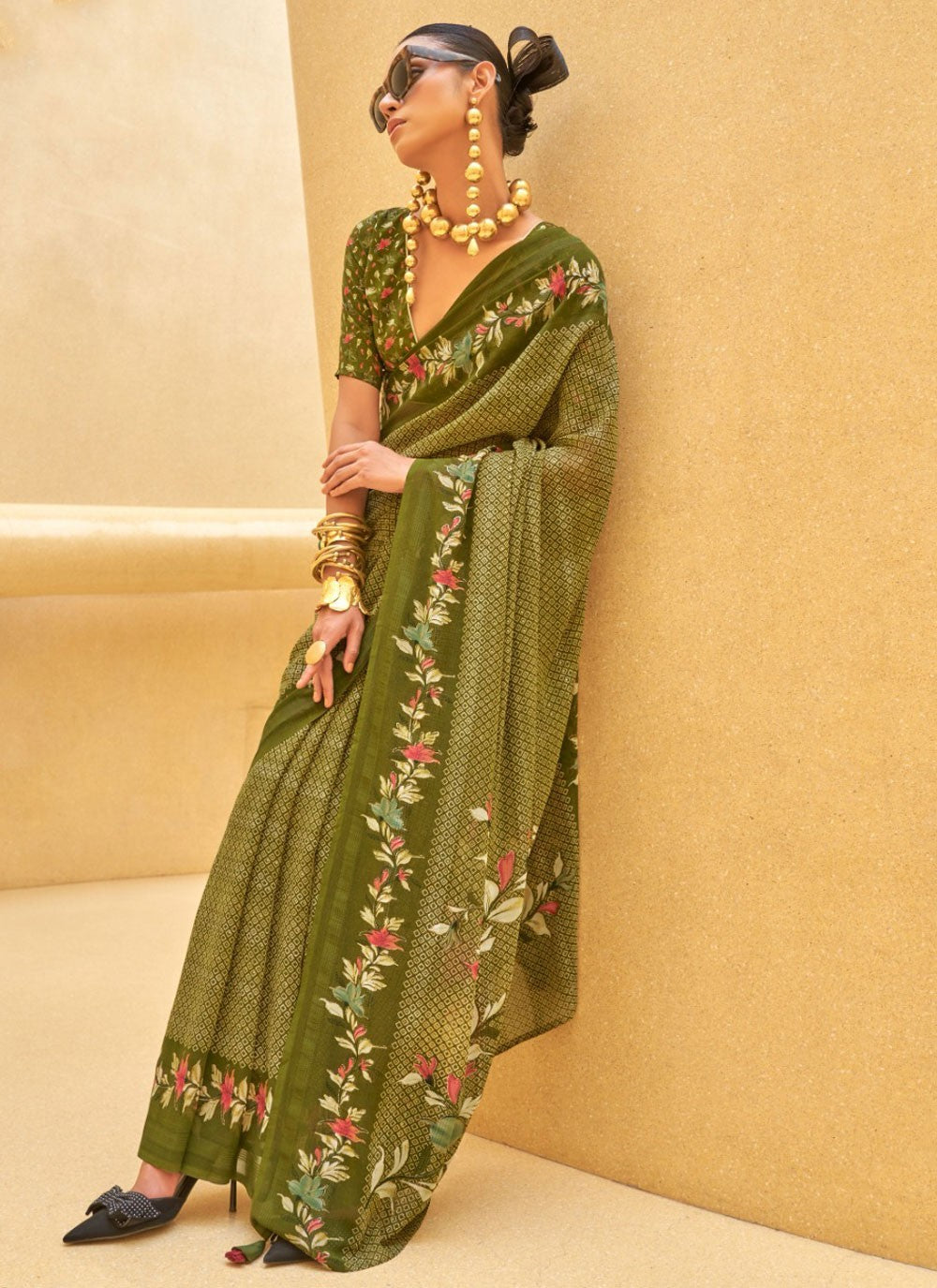 Printed Georgette Saree - S11939