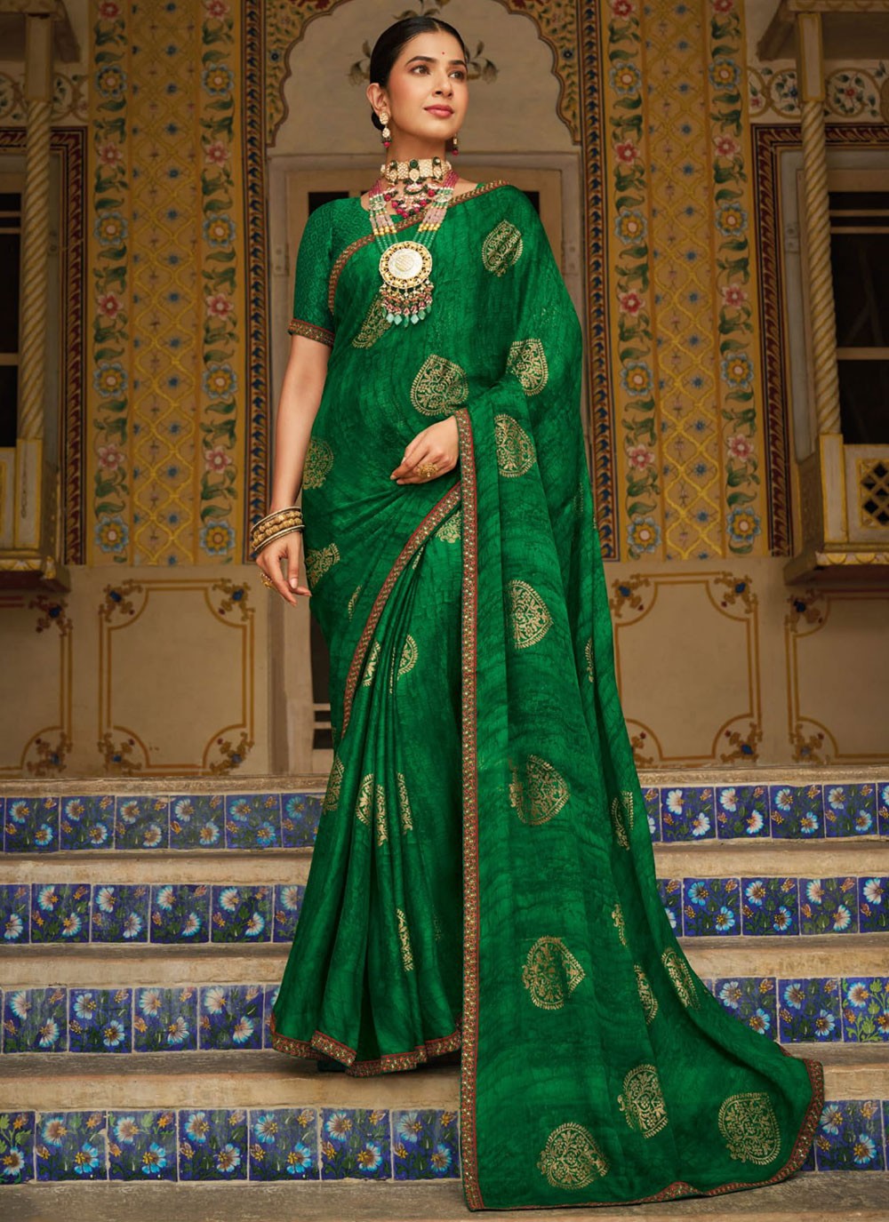 Classic Printed Georgette Saree - S9339