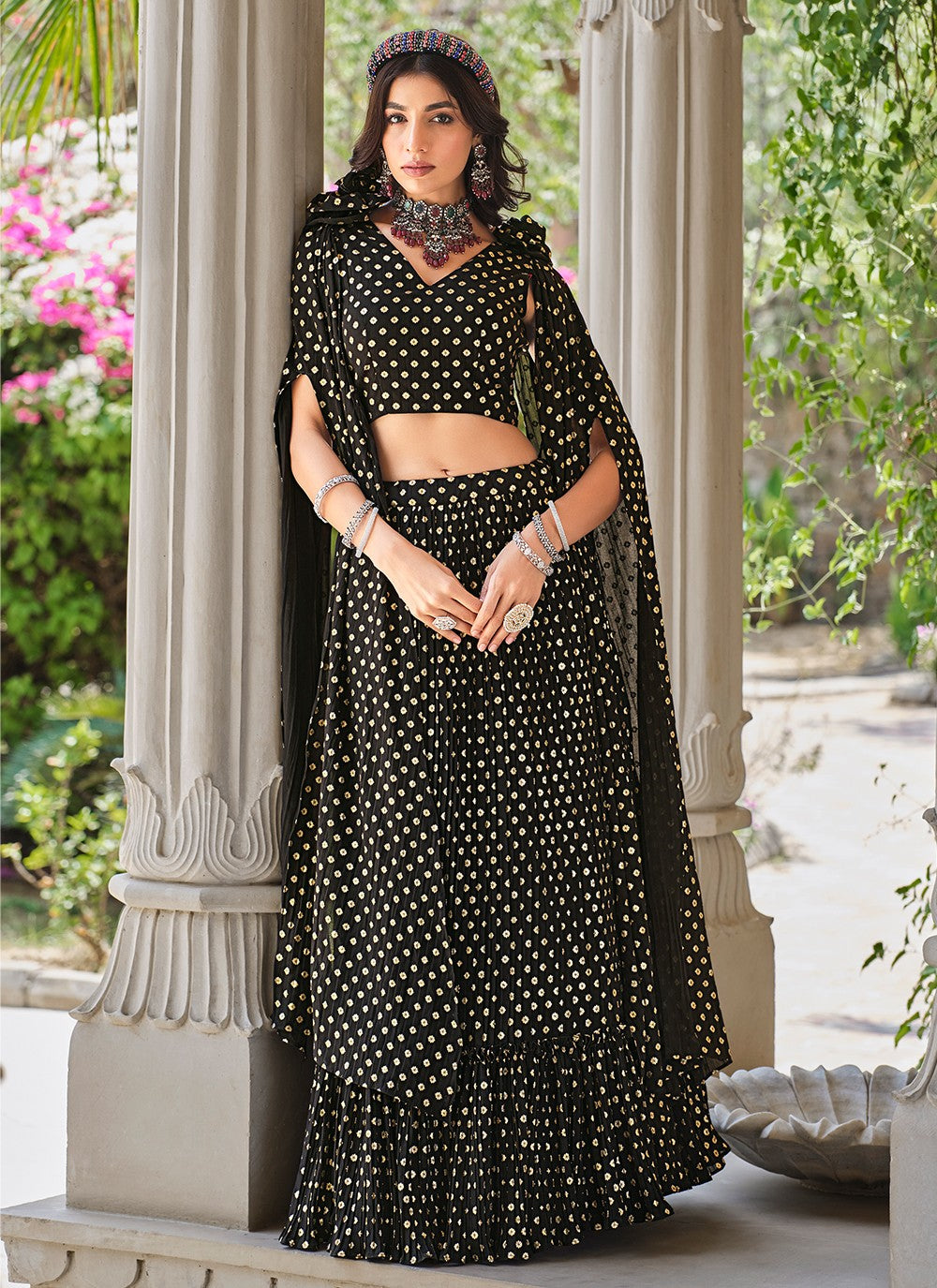 Printed Georgette A - Line Lehenga - L0971