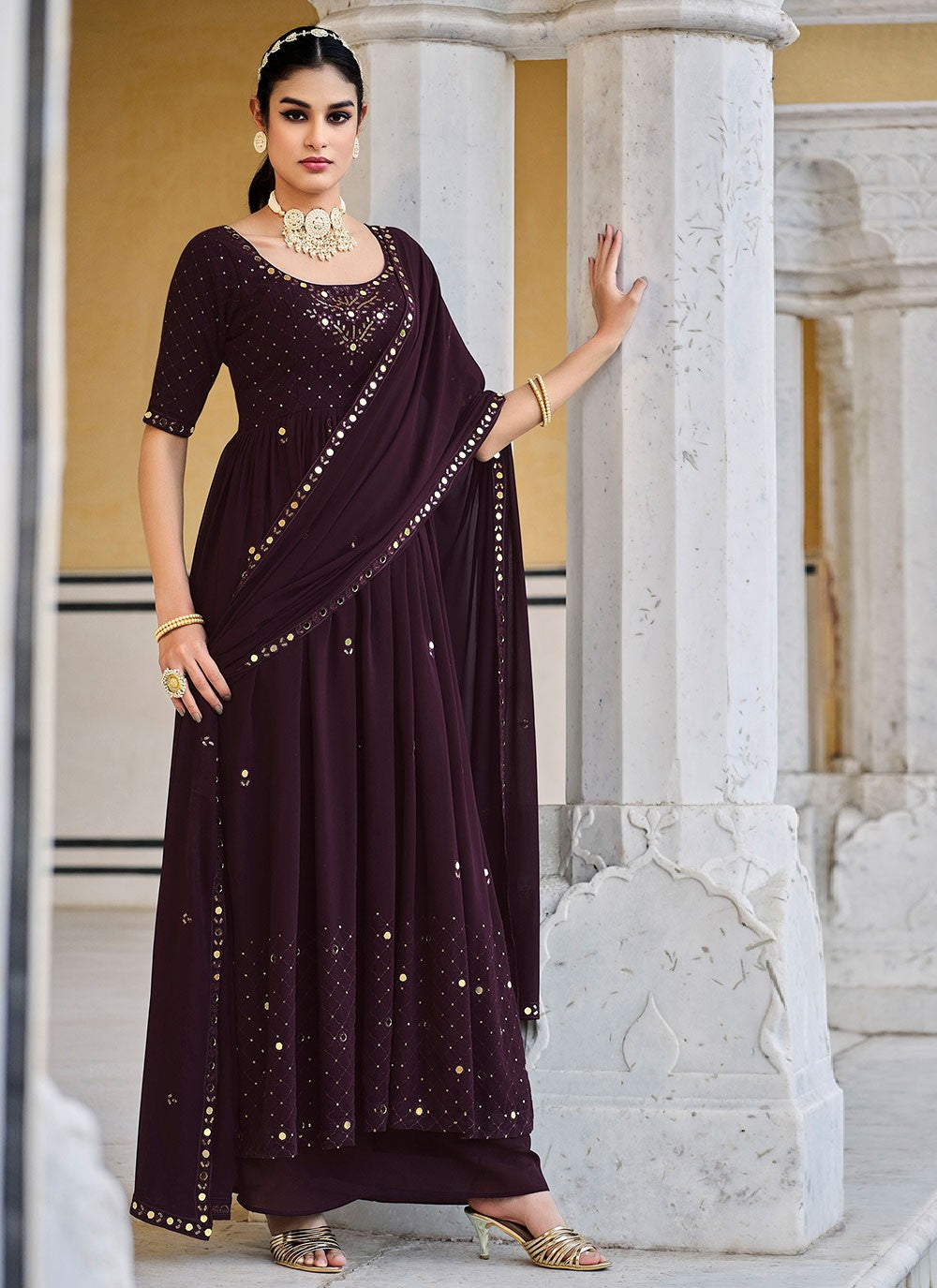 Georgette Anarkali - T1002