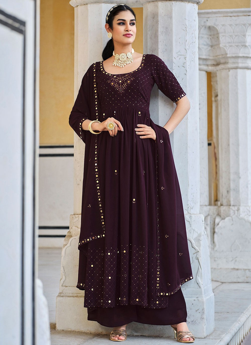 Georgette Anarkali - T1002