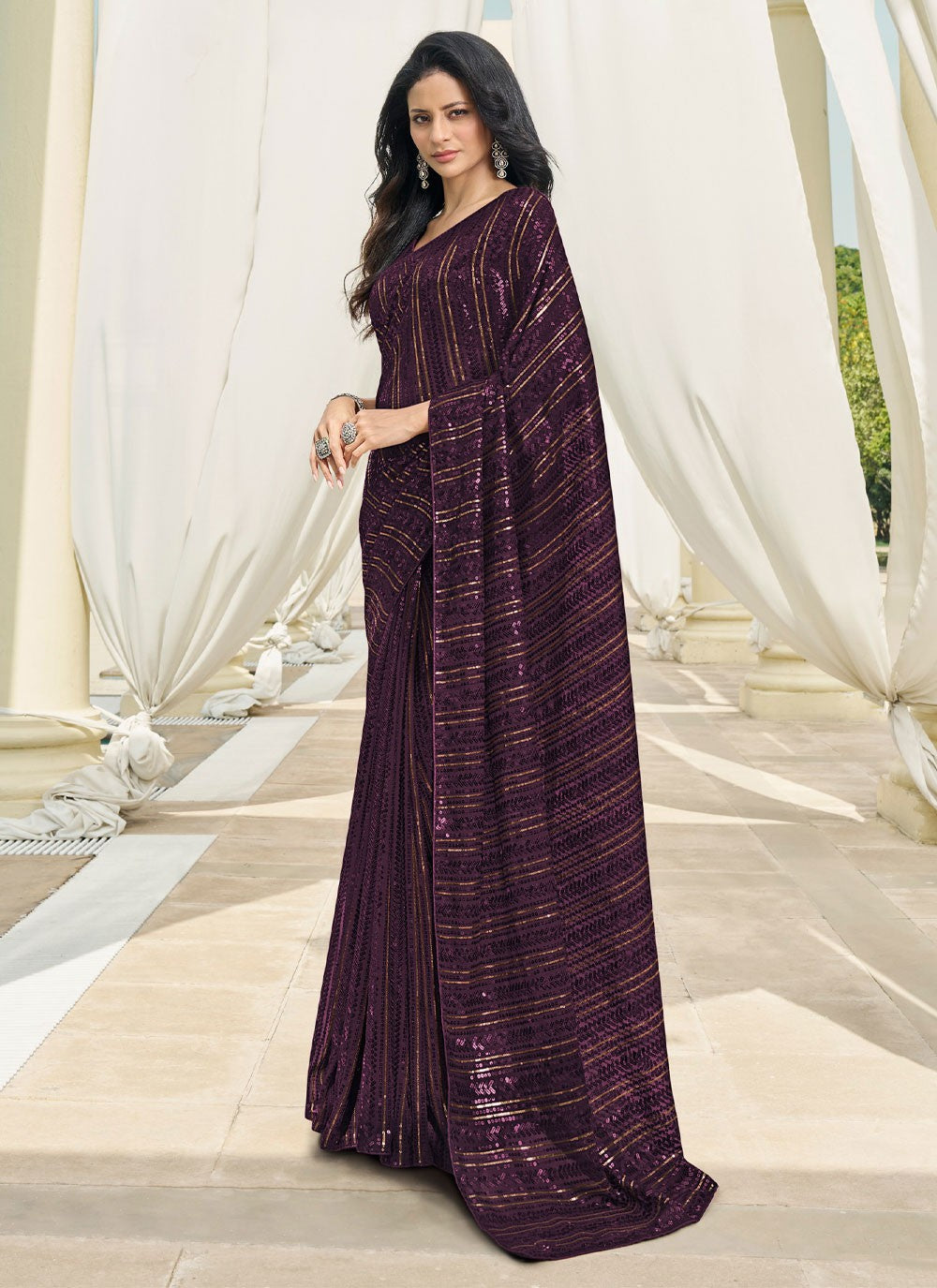 Saree Embroidered Georgette Saree - S4295