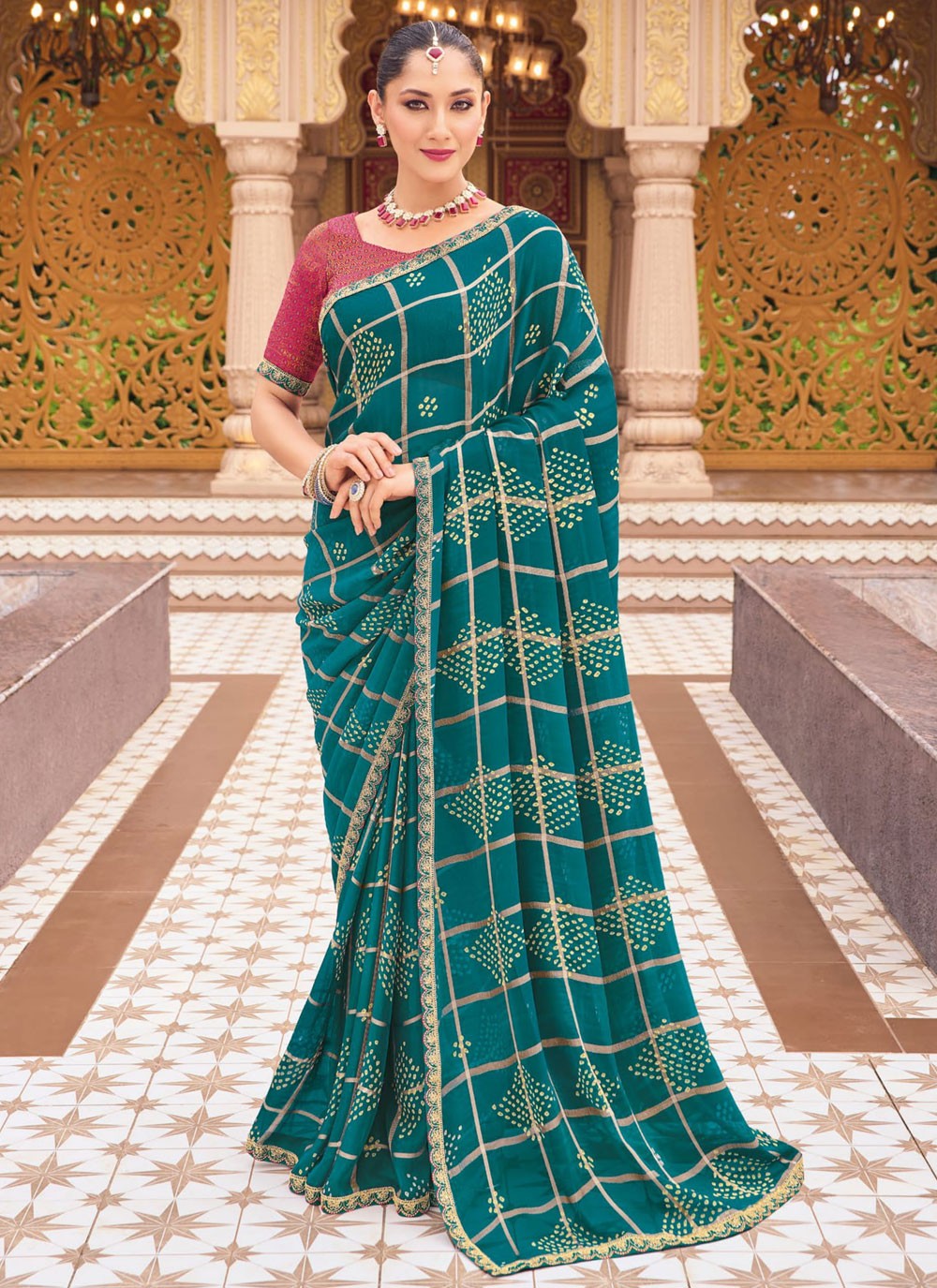 Classic Lace Georgette Saree - S9459