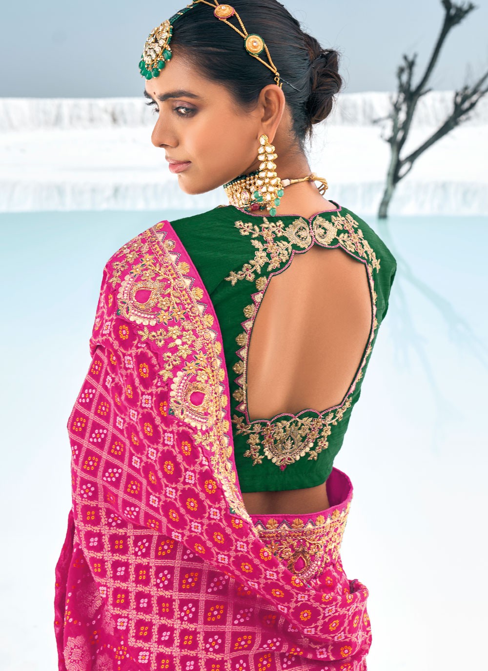 Classic Embroidered Georgette Saree - S9586