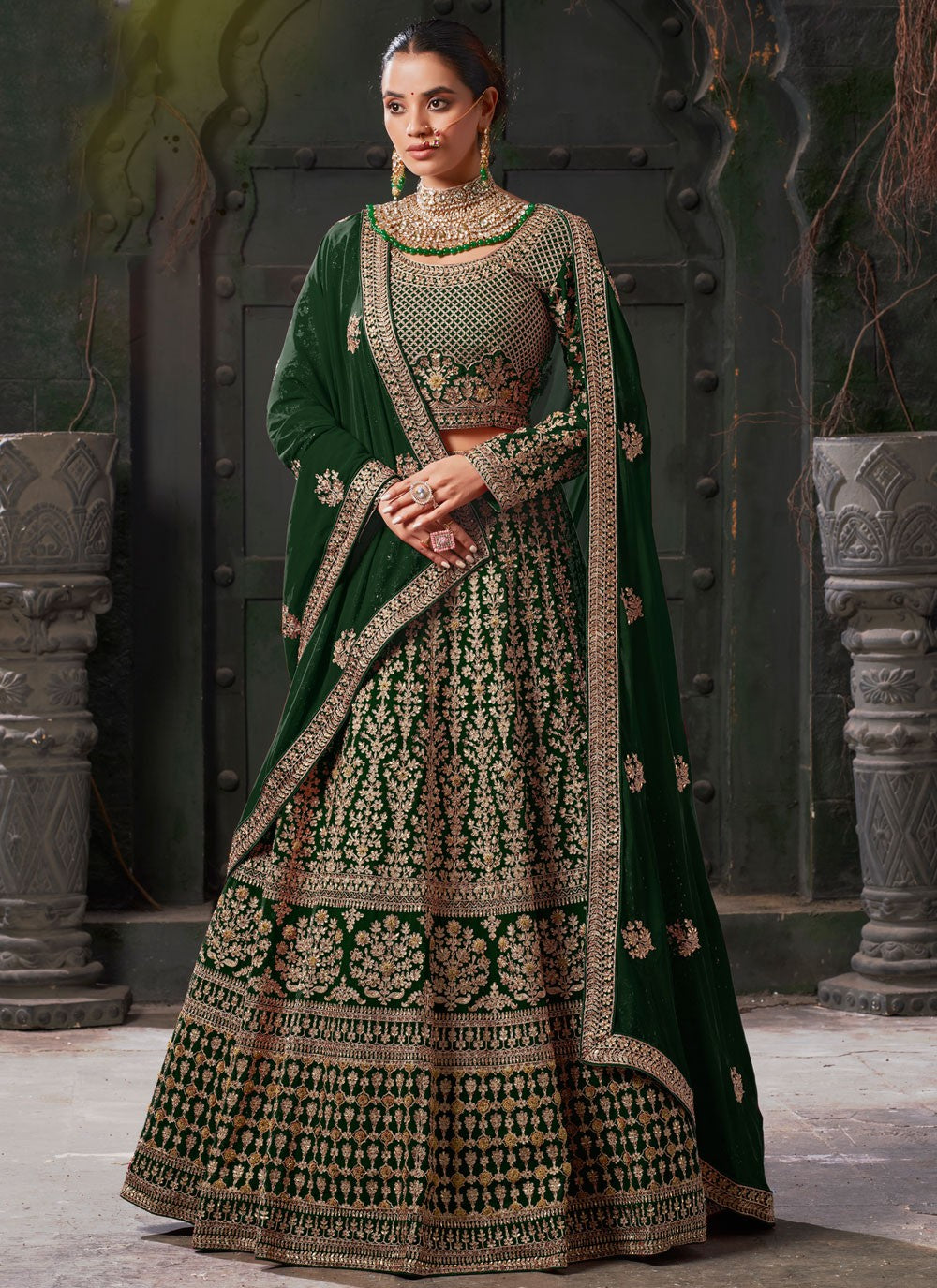 Cord Georgette Readymade Lehenga Choli - L2452