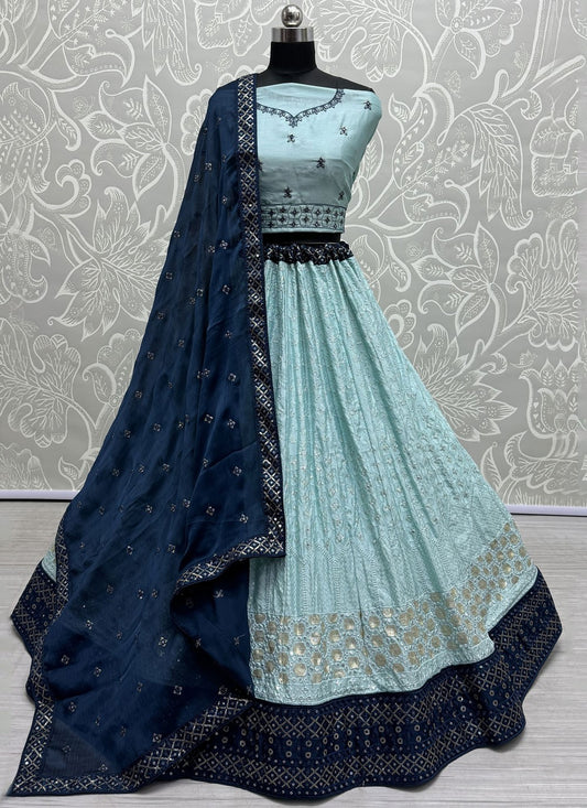 Embroidered Georgette A - Line Lehenga - L1833