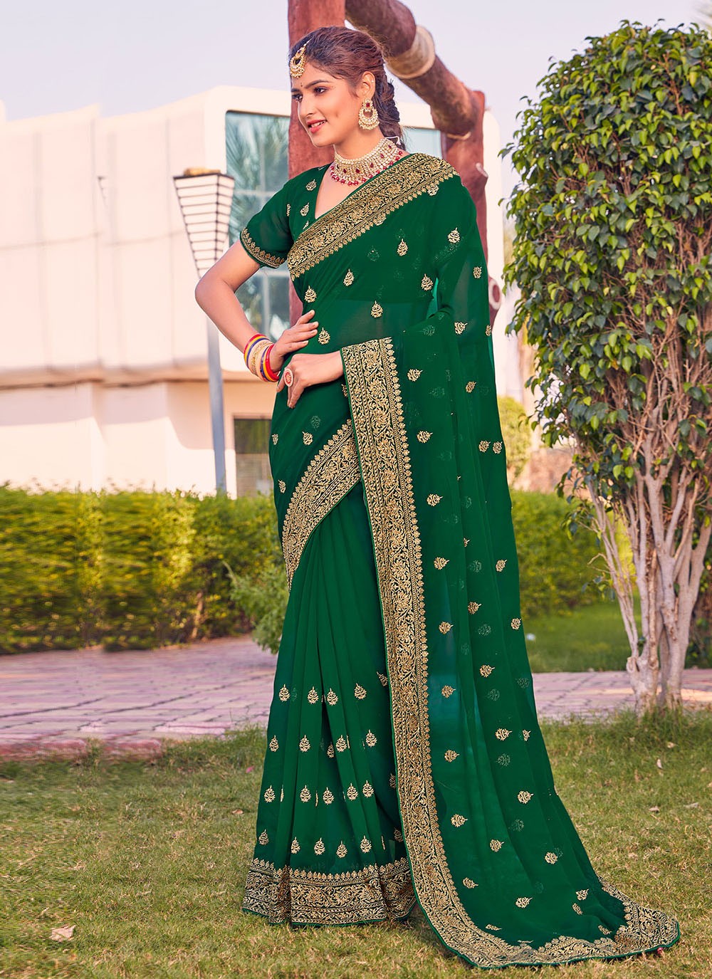 Saree Embroidered Georgette Saree - S2618