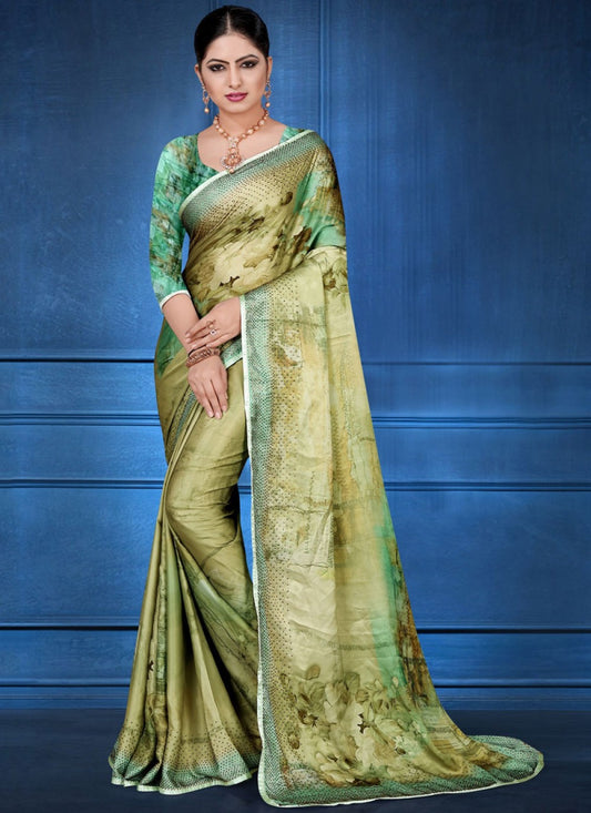 Printed Digital Print Georgette Satin Saree - S0103