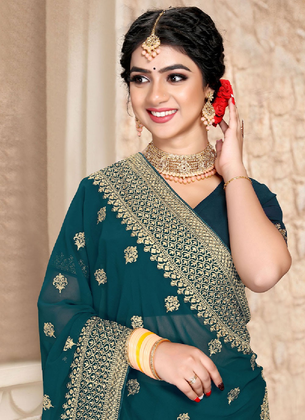 Saree Embroidered Georgette Saree - S2528