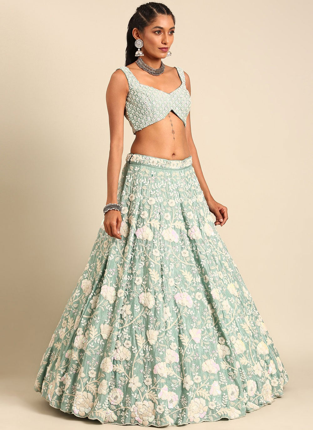 Cord Georgette A - Line Lehenga - L1574